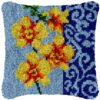 Blue Floral Pattern - Latch Hook Pillow Kit