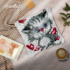 Hiding Kitten - Latch Hook Pillow Kit