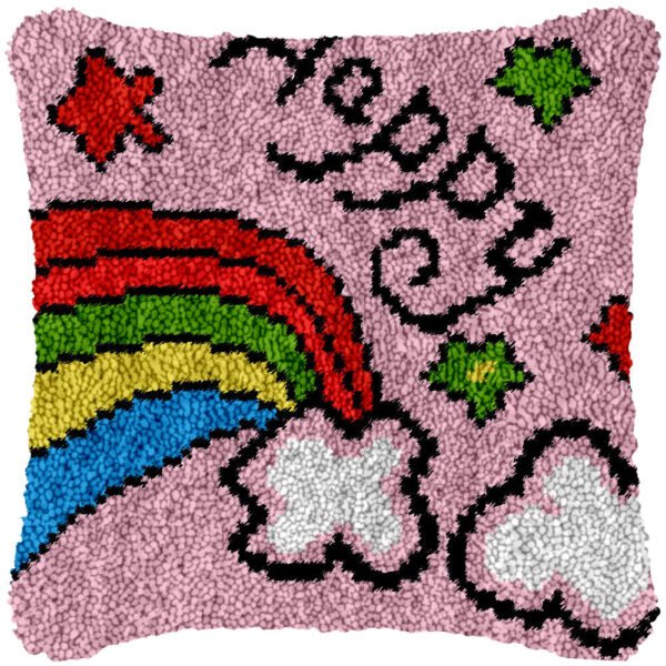 Happy Rainbow - Latch Hook Pillow Kit