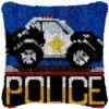 Police Car - Latch Hook Pillow Kit