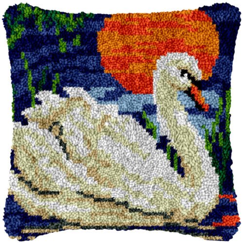 Night Swan - Latch Hook Pillow Kit