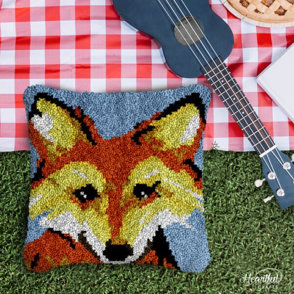 Curious Fox Cub - Latch Hook Pillow Kit