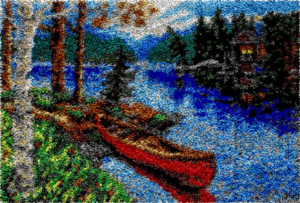 Downstream Canoe - Latch Hook Rug kit