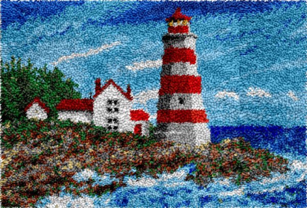 Island Lighthouse- Latch Hook Rug Kit