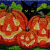 3 Pumpkins and a Guardian - Latch Hook Rug kit