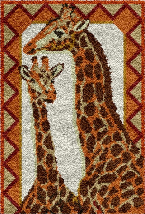 Tall Giraffes - Latch Hook Rug Kit