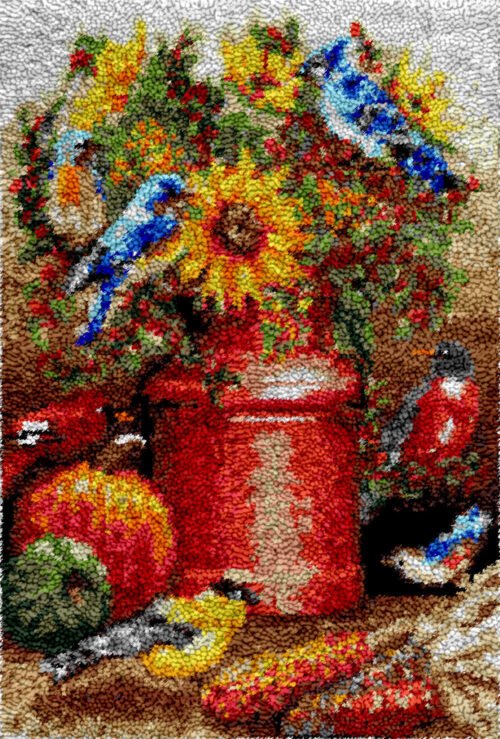 Birds and Flowers - Latch Hook Rug Kit