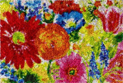 Fresh Realistic Blooms - Latch Hook Rug Kit