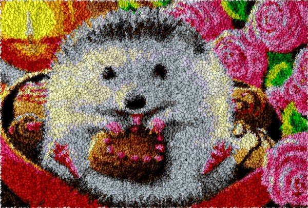 Cute Little Porcupine - Latch Hook Rug Kit
