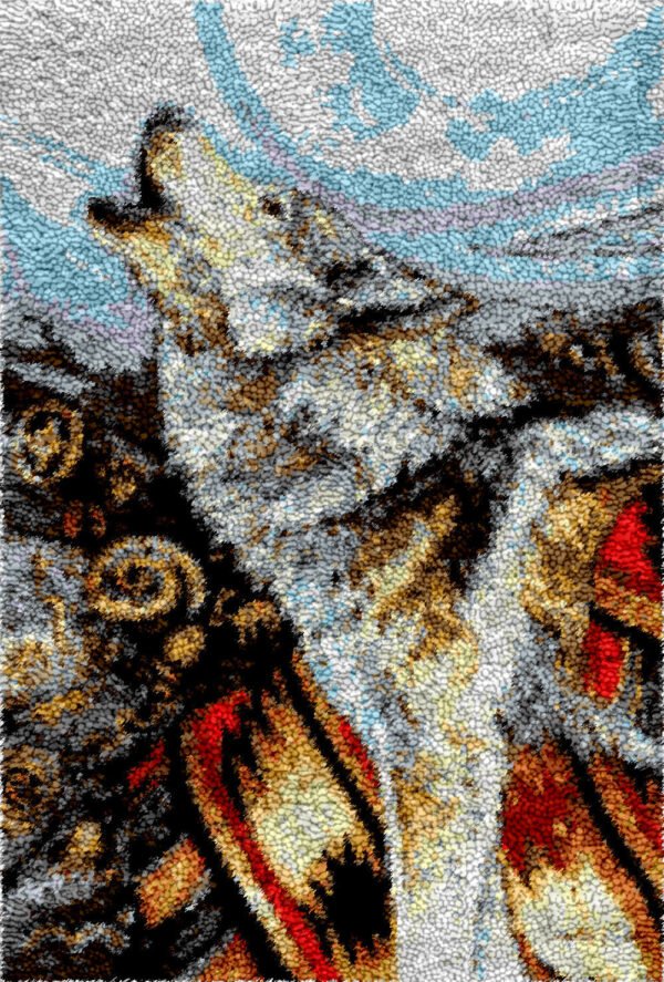 Great White Wolf - Latch Hook Rug Kit
