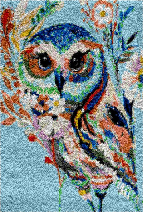 Splashy Spotted Owl - Latch Hook Rug Kit
