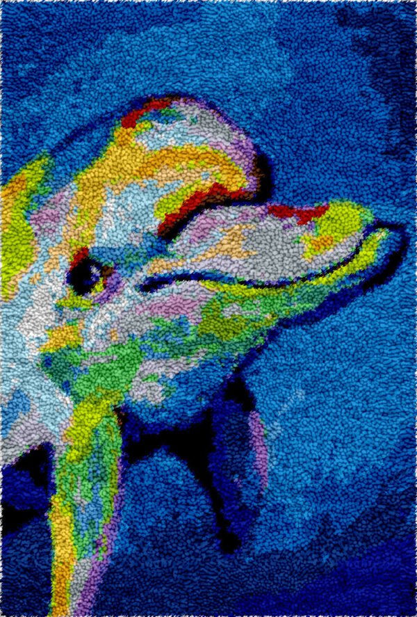 Dolphin Portrait - Latch Hook Rug Kit