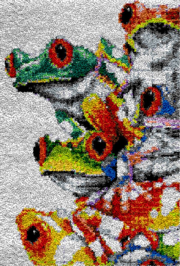 Peeking Frogs - Latch Hook Rug kit