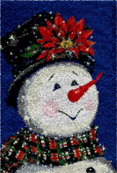 Rosy Snowman - Latch Hook Rug Kit