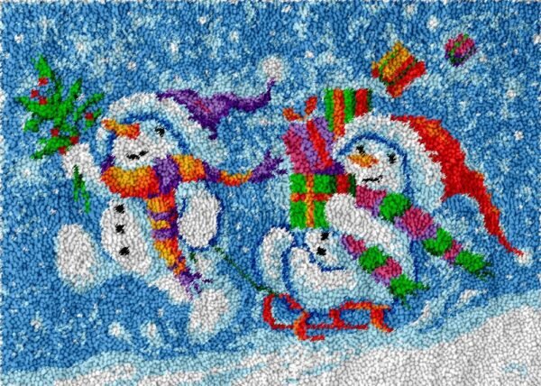 Adorable Snowmans - Latch Hook Rug Kit