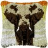 African Elephant - Latch Hook Pillow Kit
