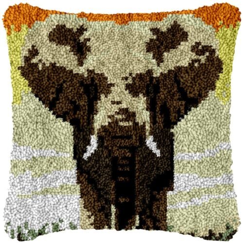 African Elephant - Latch Hook Pillow Kit