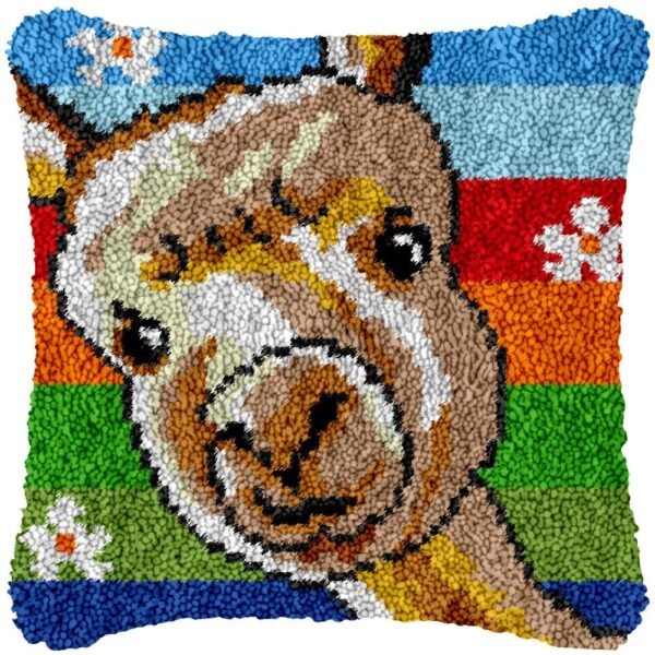 Angry Camel - Latch Hook Pillow Kit