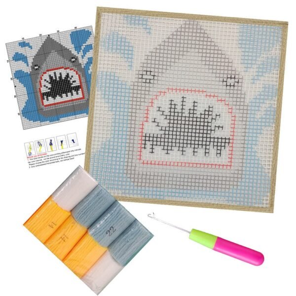 Angry Shark - Latch Hook Kit for Kids
