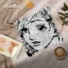Anime Girl Sketch - Latch Hook Pillow Kit