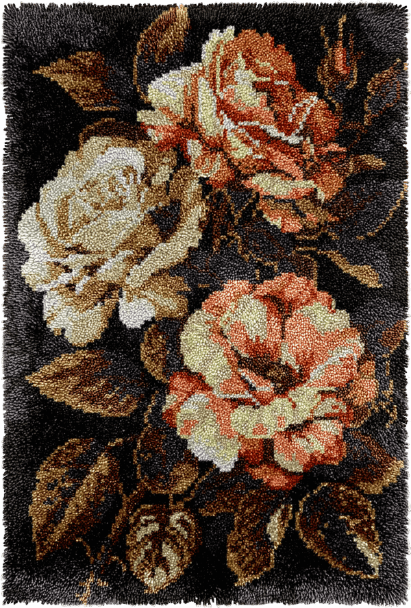 Antique Rose - Latch Hook Rug Kit