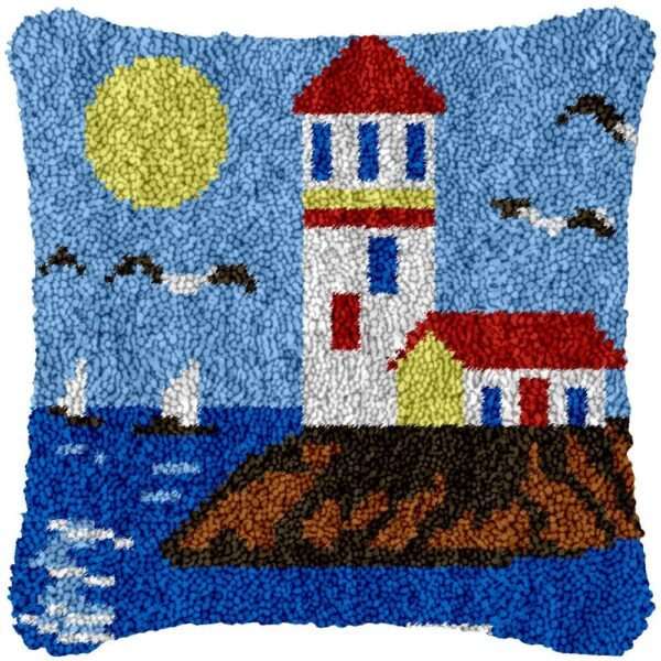 Artistic Lighthouse - Latch Hook Pillow Kit