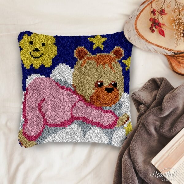 Baby Bear (Pink) - Latch Hook Pillow Kit
