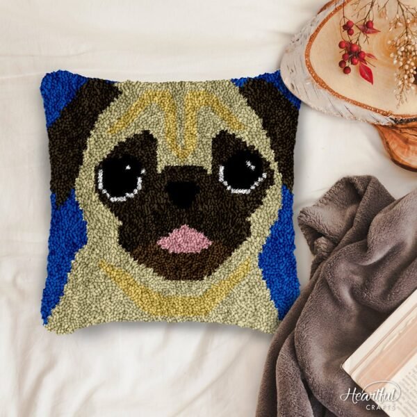 Baby Pug - Latch Hook Pillow Kit