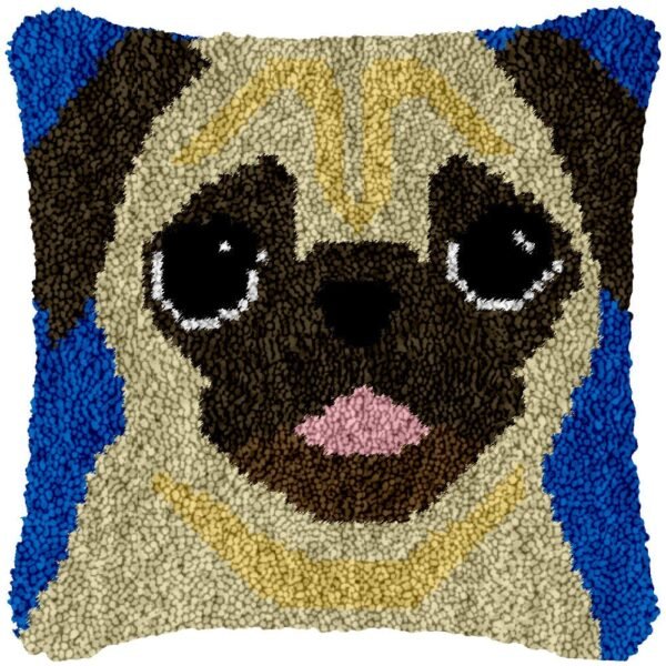Baby Pug - Latch Hook Pillow Kit