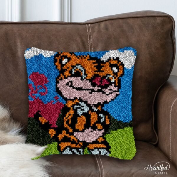 Baby Tiger - Latch Hook Pillow Kit