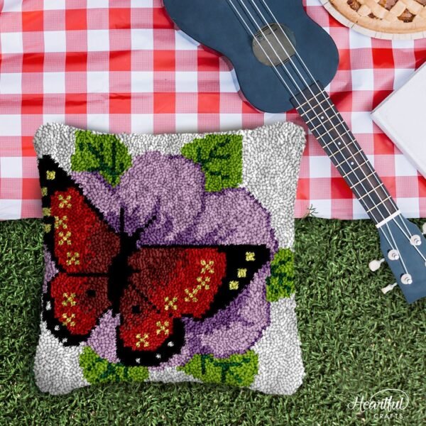 Beautiful Butterfly - Latch Hook Pillow Kit