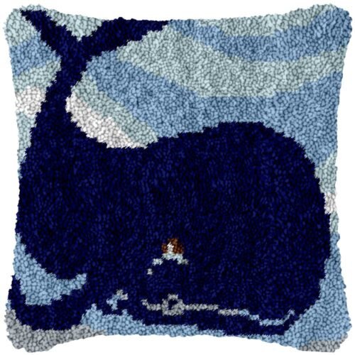 Big Blue Whale - Latch Hook Pillow Kit