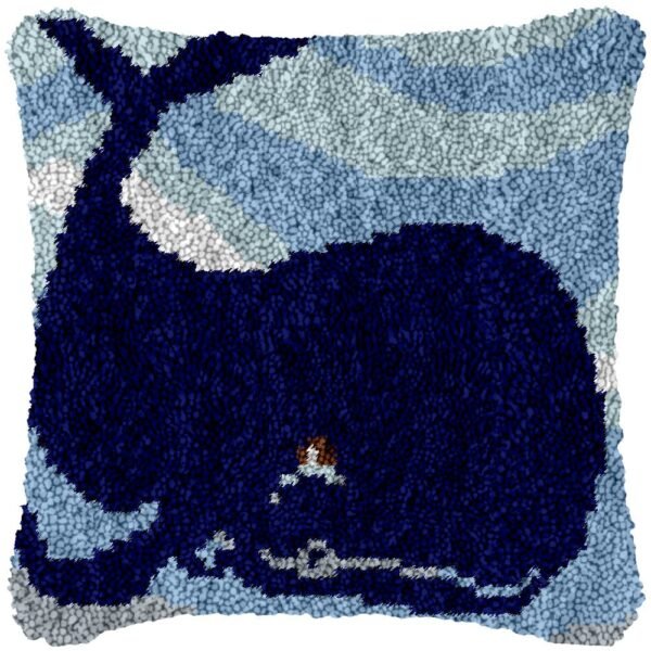 Big Blue Whale - Latch Hook Pillow Kit
