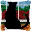 Black Cat - Latch Hook Pillow Kit