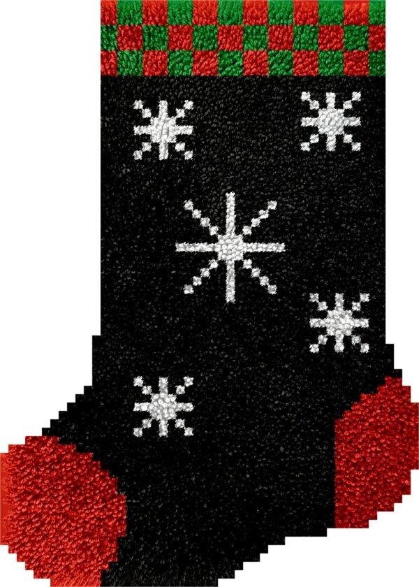 Black Sparkle - Latch Hook Stockings Kit
