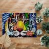Blue and Red Eye - Latch Hook Rug Kit
