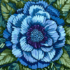 Blue Bloom - Latch Hook Pillowcase Kit