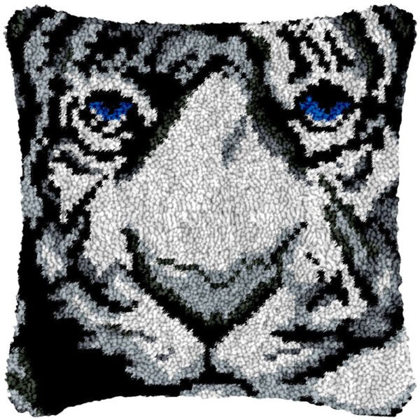 Blue Eyed Tiger - Latch Hook Pillow Kit
