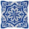 Blue Fractal - Latch Hook Pillow Kit