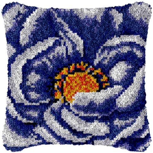 Blue Magnolia - Latch Hook Pillow Kit