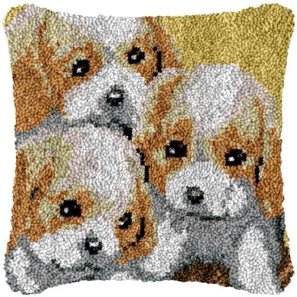 Bonding Pups - Latch Hook Pillow Kit