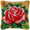 Bright Pink Roses - Latch Hook Pillow Kit