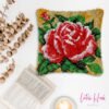 Bright Pink Roses - Latch Hook Pillow Kit