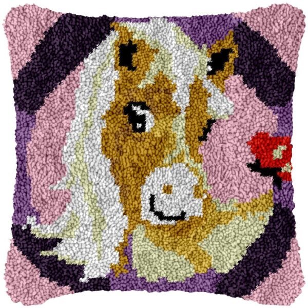 Brown Pony - Latch Hook Pillow Kit