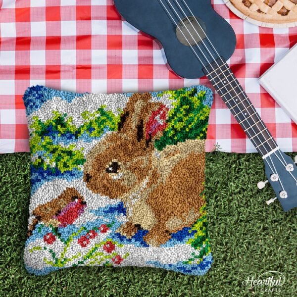 Bunny and Robin - Latch Hook Pillow Kit