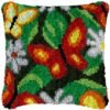 Butterfly and Flowers - Latch Hook Pillow Kit