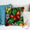 Butterfly and Flowers - Latch Hook Pillow Kit