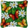Butterfly Flowers - Latch Hook Pillow Kit