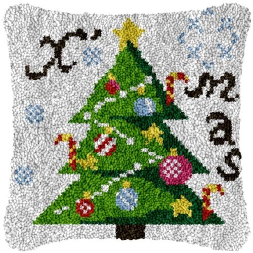 Candy Themed Tree - Latch Hook Pillow Kit