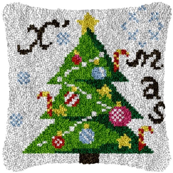 Candy Themed Tree - Latch Hook Pillow Kit